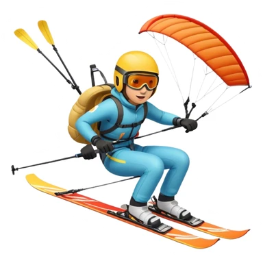 Speedriding emoji it’s a mixed of paragliding and skiing sticker