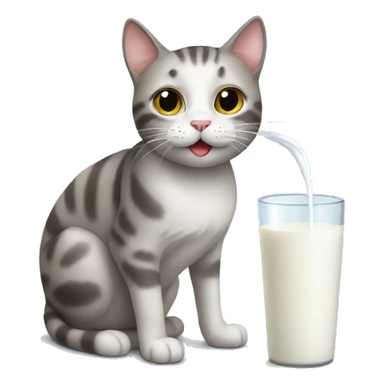 Cat drinks milk  sticker