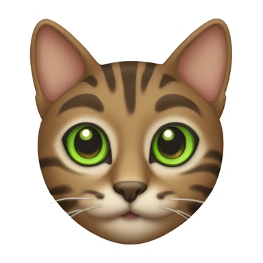 Brown tabby cat’ head with greeny eyes  sticker