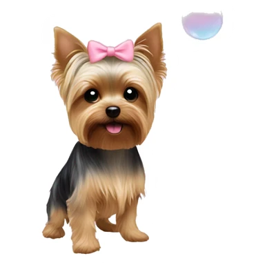Yorkie pastel pink soap bubbles  sticker