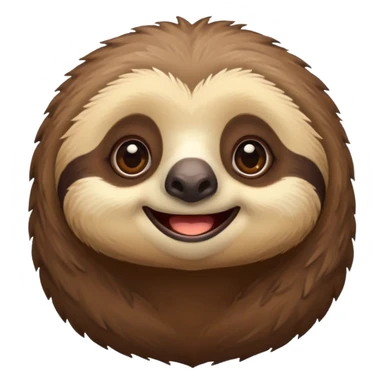 face of a cute happy sloth sticker
