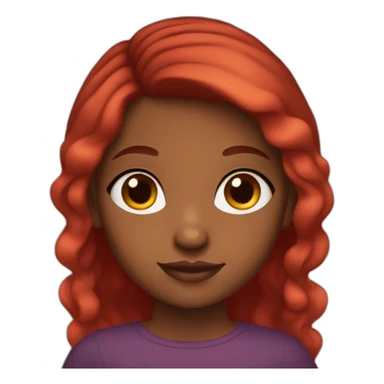 Brown girl with red ombré hair and brown eyes sticker