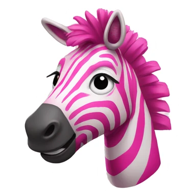 pink zebra smiling sticker