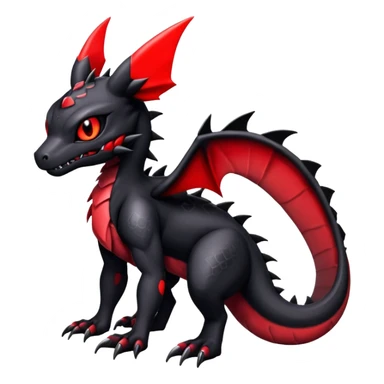 Scaly Cute Badass Gloomy Dark Guilmon-Salandit-Umbreon-Fakémon-hybrid-creature (full body)  sticker