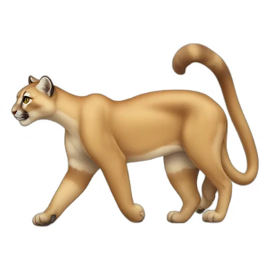 Puma (animal) walking on a treatmill sticker