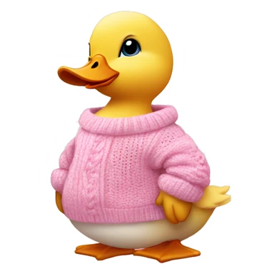 Baby duck wearing pink sweater sticker