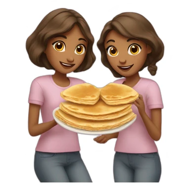 2 girls with crepes sticker