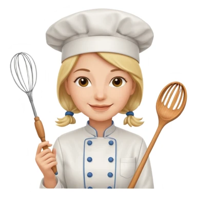 woman chef with a whisk  sticker