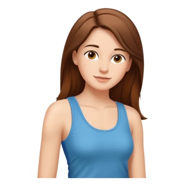 Adult woman, wearing a sleeveless tank top, relaxed posture
 sticker