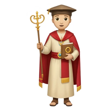 fullbody Pharisee, holding a scroll, traditional attire, standing pose, emoji style sticker