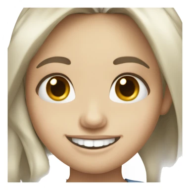 girl white skin smiling white teeth sticker