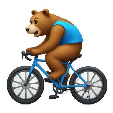 an emoji bear cycling sticker