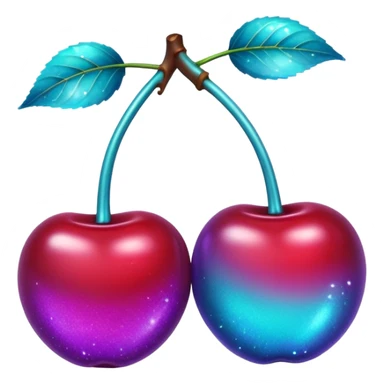 glitter purple and cian 2 cherrys sticker