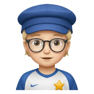 glasses child with hat and jersey sticker