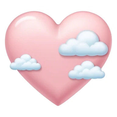 Pastel pink heart with a cloud sticker