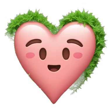 Heart and blush with weed  sticker