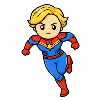 Captain Marvel superhero sticker