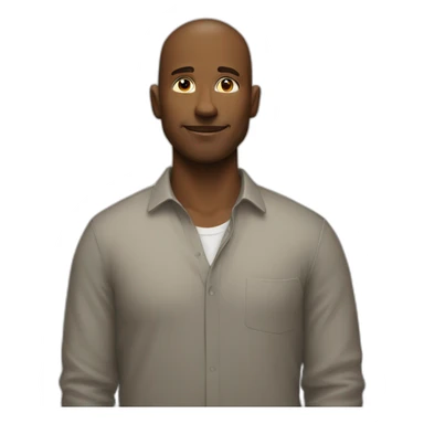 Man standing leaning his shoulder on wall with crossed legs and looking up sticker