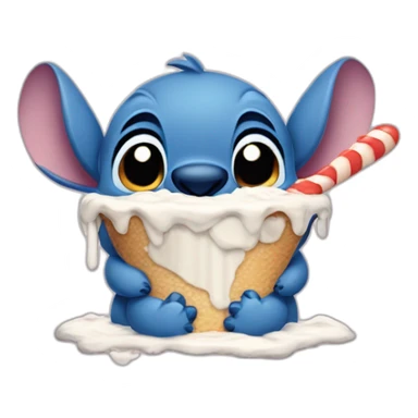 Stitch qui mange une glace Disney sticker
