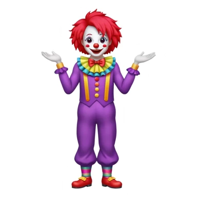 Clown – Bright makeup, red nose, colorful wig, exaggerated smile, full body sticker