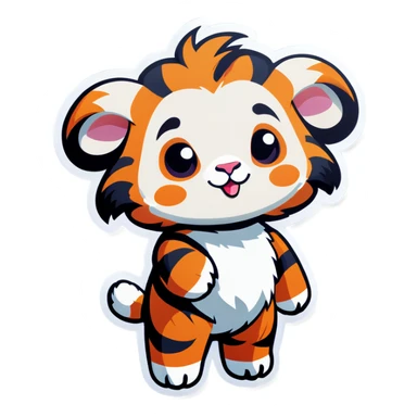 A lamb dressed as a tiger sticker