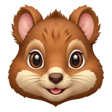 squirrel head, cute, smile, big eyes sticker