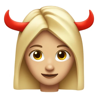 Blonde girl with devil horns and angel halo sticker