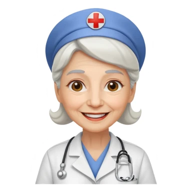 old woman nurse sticker