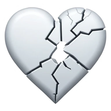White broken heart sticker