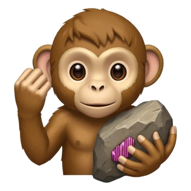 monkey hand throwing rocks sticker