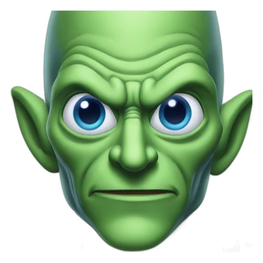 Long nose, green goblin with blue eyes sticker