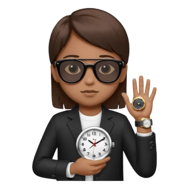Un niño con pelo lacio color castaño,con lentes de sol negros y un reloj en la mano ,pero que el lente sea más oscuro  sticker