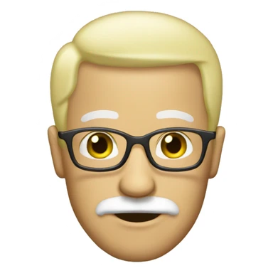 Create a bald man with a blond mustache who aing sticker