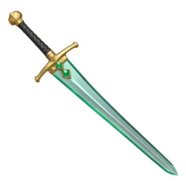 simple single sword with dull plain blade and simple hilt, only color is a gemstone in the hilt, emoji style sticker