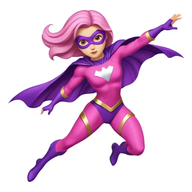 pink violet woman superhero flying sticker