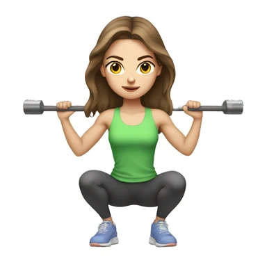 White girl brown hair doing squats sticker