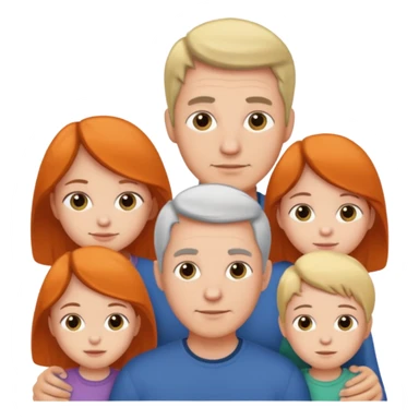 нарисую папу с 4 детьми sticker