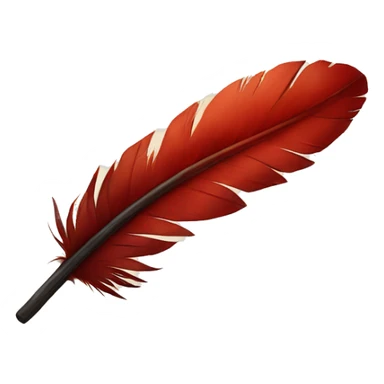 Red Raven Feather sticker