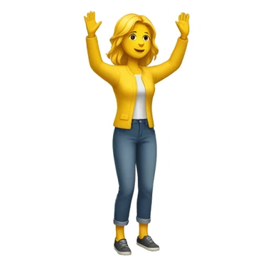 Yellow Woman (full body) (hands raised) sticker