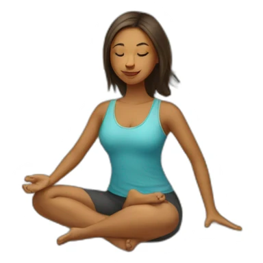 A girl in the dog yoga position on her bed sticker