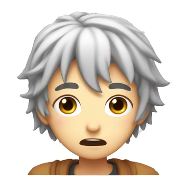 An anime character with wide eyes, open mouth, and sweat drops on their forehead. The expression should show surprise or disbelief, inspired by classic anime shock reactions. sticker