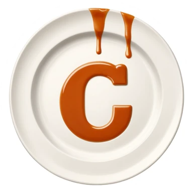 A modern icon of a white ceramic plate with a refined sauce drizzle shaped like the letter C, subtly expressing the CatchTable brand identity. Use a sleek, minimal style.
The sauce drizzle should thin and include a color #FF3D00.
Soft shadows, simple lines, high-end visual mood. sticker