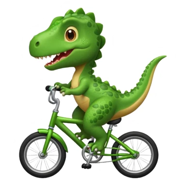 Baby dinosaur riding a bike  sticker