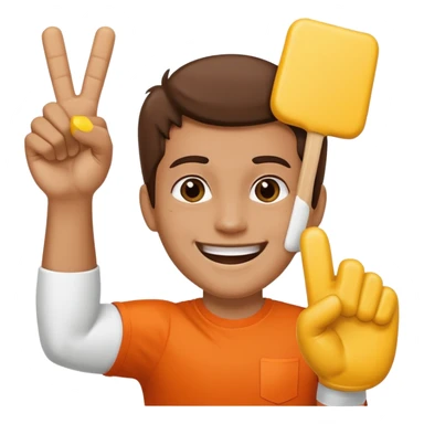 Fan with Foam Finger sticker