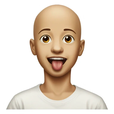 bald meme portrait of boy with tongue out sticker