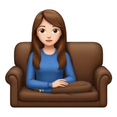 side view of woman sitting on sofa sticker