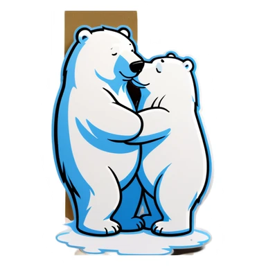 ICE bear Kissing sticker