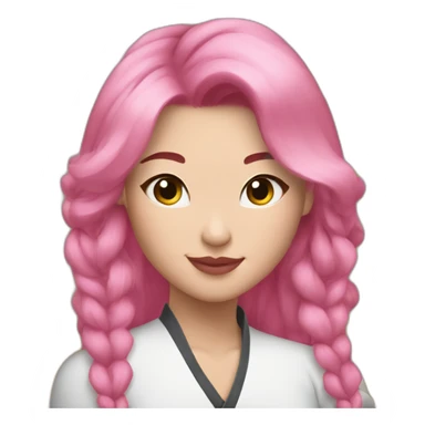 Pink hair Mulan money rain sticker