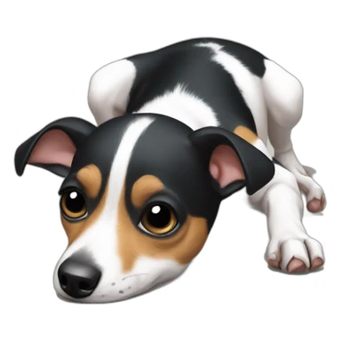 rat terrier playing dead sticker