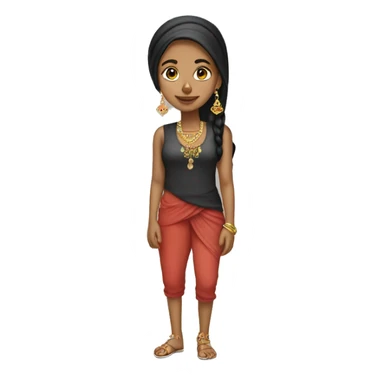 Full body Punjabi girl with earings  sticker